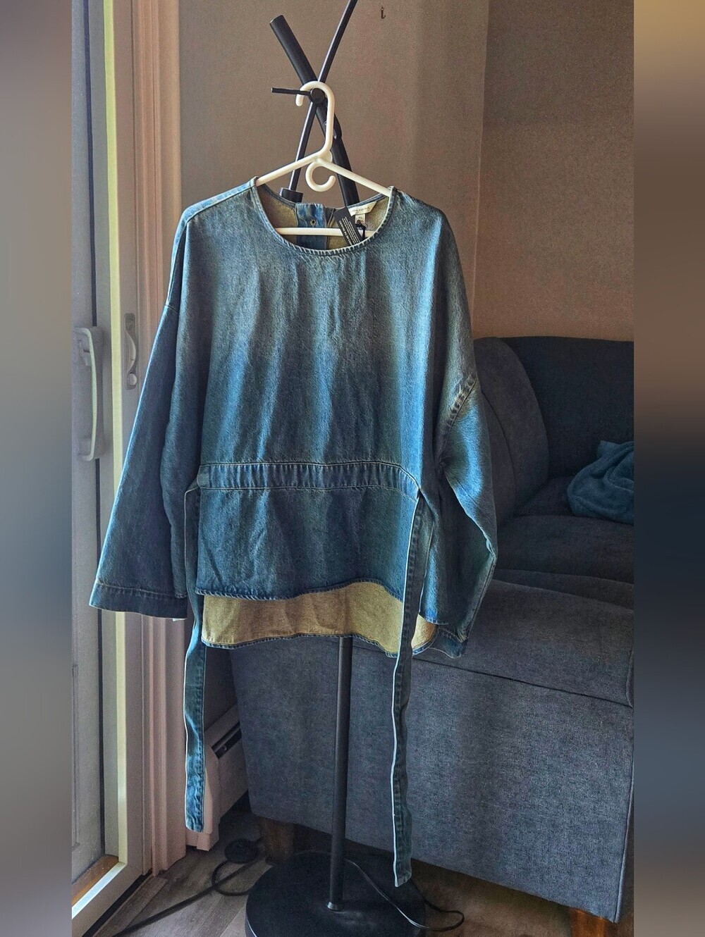 Banana Republic Blue Denim Tie-Waist Top Size Xl - Picture 7 of 16